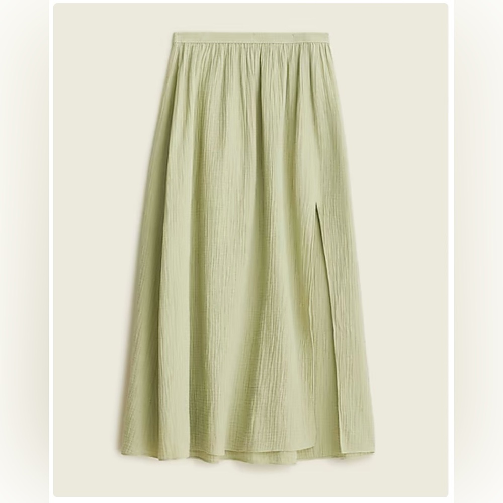 J Crew Side Slit Soft Cotton Gauze Maxi Skirt  Medium